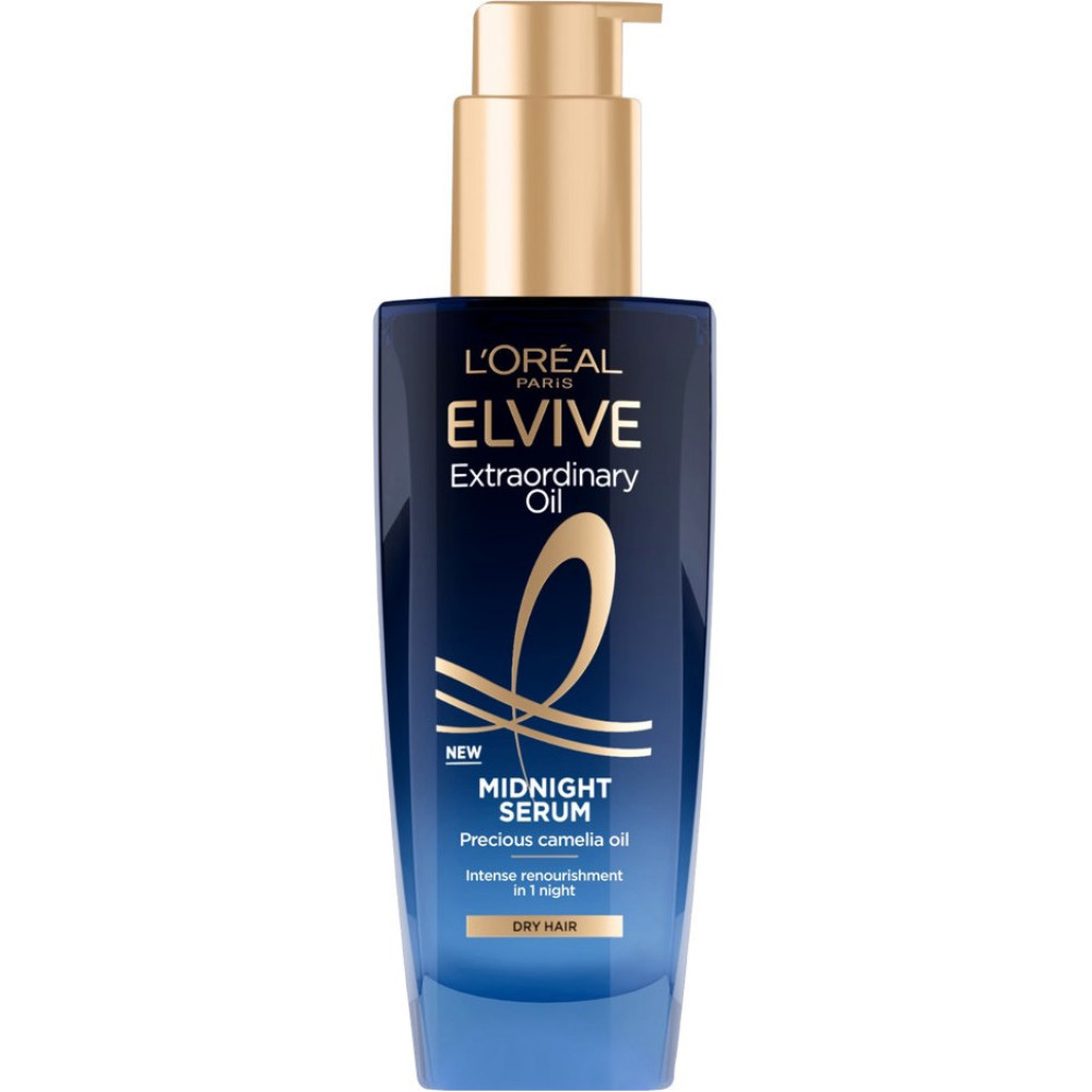 ЛОРЕАЛ ELSEVE MIDNIGHT SERUM нощен серум с масло от камелия за суха коса 100 мл - Грижа за косата