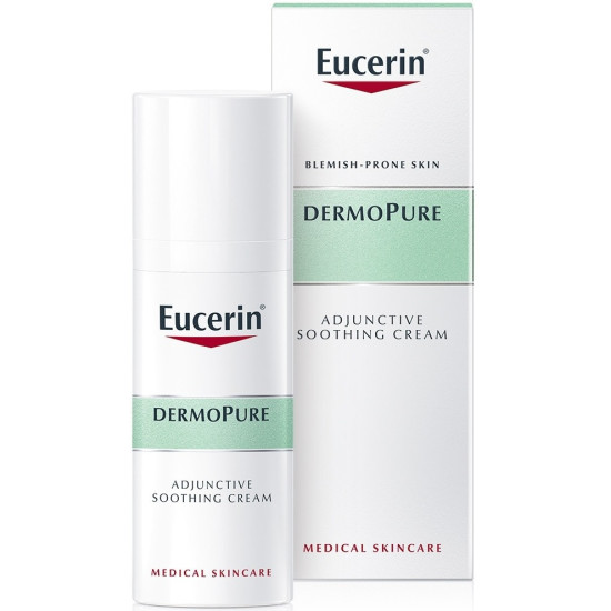 EUCERIN DERMOPURE Adjunctive soothing cream хидратиращ и успокояващ крем за лице за изсушена от медикаменти акнеична кожа 50 мл