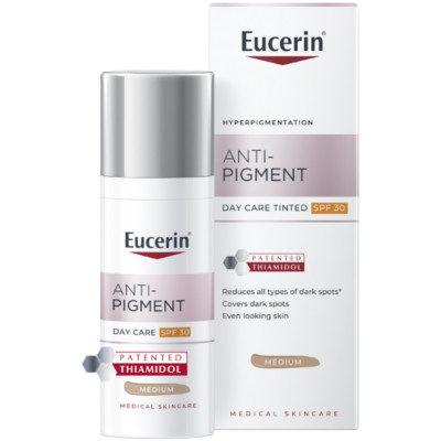 EUCERIN ANTI-PIGMENT Day Cream SPF30 Tinted Medium дневен тониран крем за лице тъмен нюанс за равномерен тен всеки тип кожа 50мл