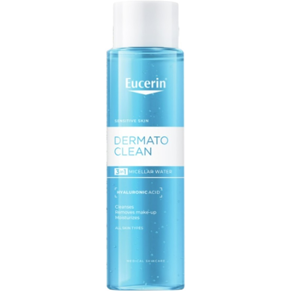 Eucerin DermatoClean Мицеларна вода 3в1 с хиалурон за всеки тип кожа 200 мл - Мицеларна вода