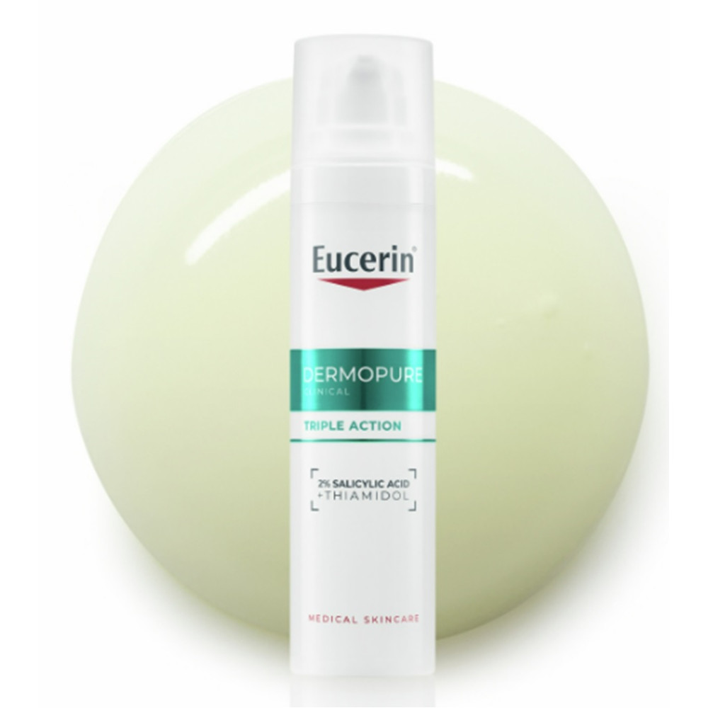 EUCERIN DERMOPURE CLINICAL Triple Action Fluid коригиращ флуид с тройно действие за лице с акнеична кожа 40 мл - Грижа за лицето