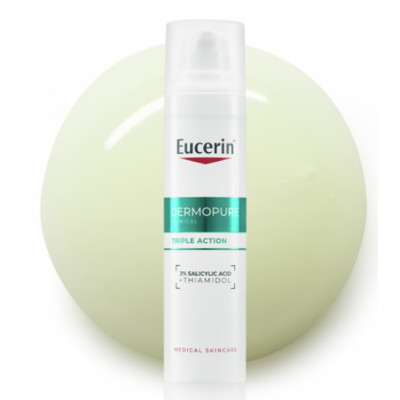 EUCERIN DERMOPURE CLINICAL Triple Action Fluid коригиращ флуид с тройно действие за лице с акнеична кожа 40 мл