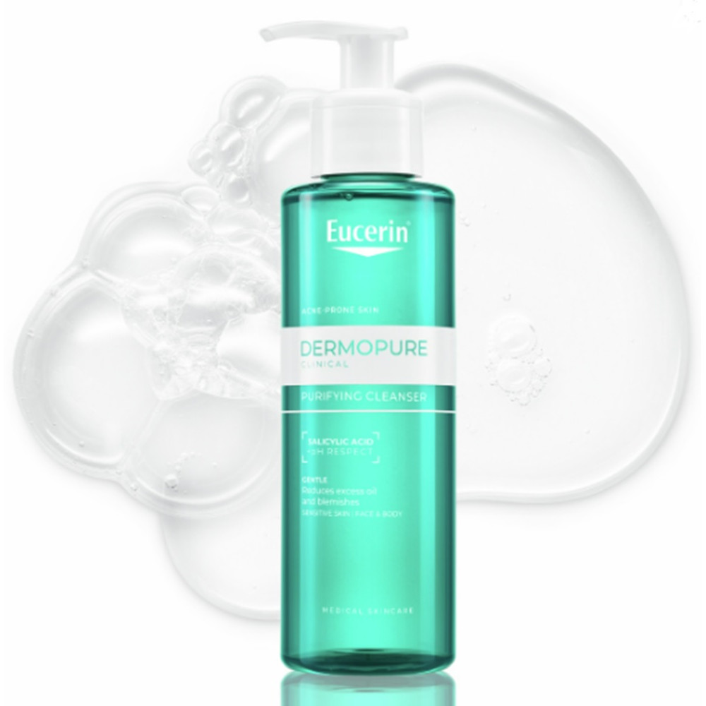 EUCERIN DERMOPURE CLINICAL Purifying Cleanser нежен измивен гел за лице и тяло за мазна кожа склонна към акне 200 мл - Грижа за лицето и тялото