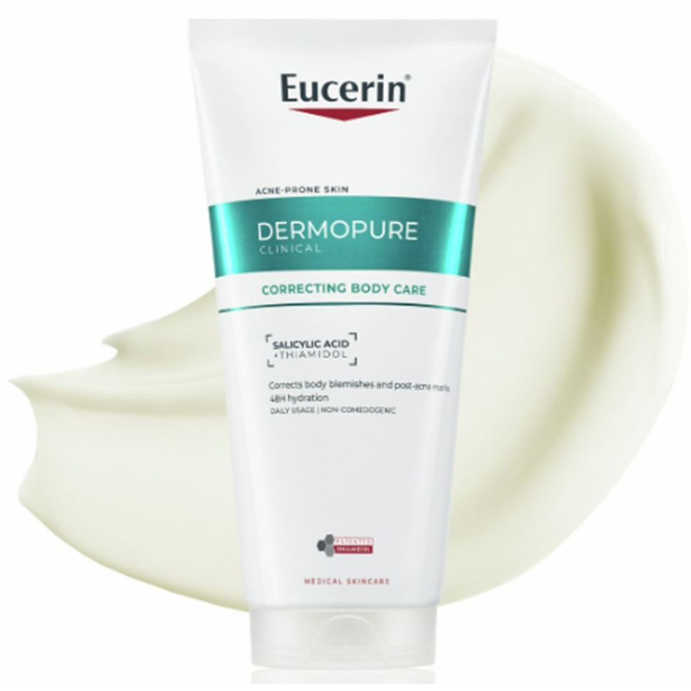 EUCERIN DERMOPURE CLINICAL Correcting Body Care коригиращ крем за тяло срещу петна от акне по гърба гърдите и раменете 200 мл - Грижа за тялото