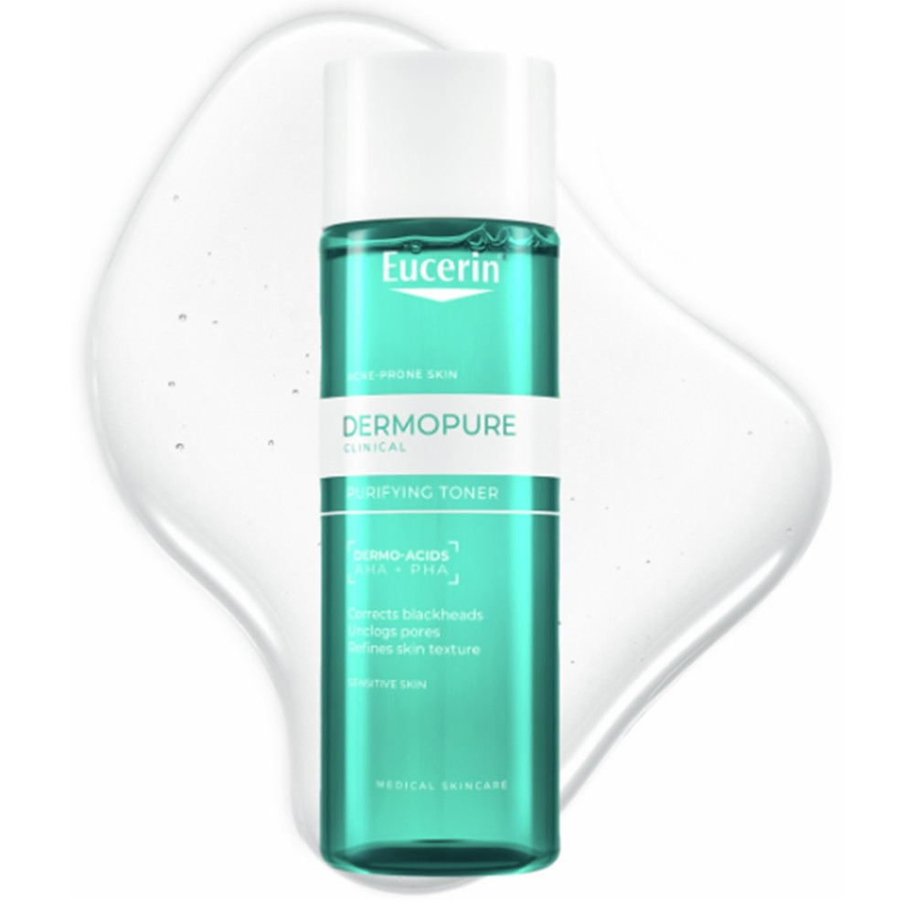 EUCERIN DERMOPURE CLINICAL Purifying Toner почистващ тоник за лице коригиращ омазняването срещу черни точки и акне 200 мл - Грижа за лицето