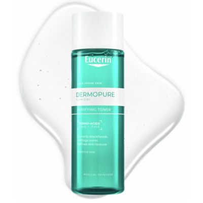 EUCERIN DERMOPURE CLINICAL Purifying Toner почистващ тоник за лице коригиращ омазняването срещу черни точки и акне 200 мл