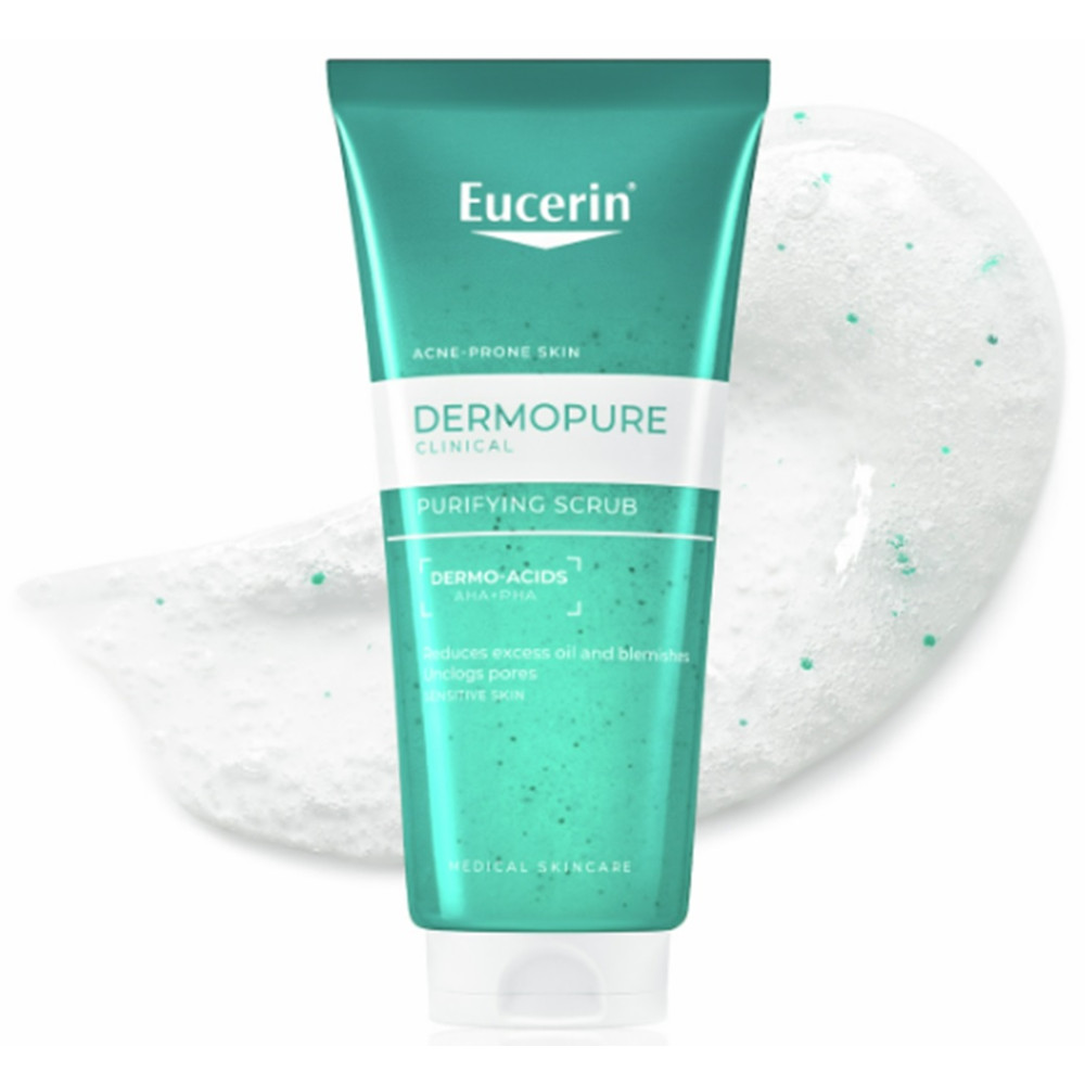 EUCERIN DERMOPURE CLINICAL Waschpeeling ексфолиращ гел за лице за мазна и акнеична кожа 100 мл - Грижа за лицето
