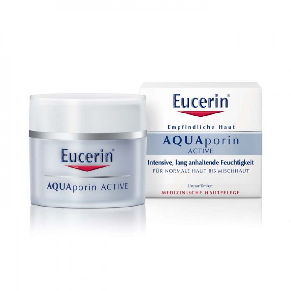ЕУСЕРИН AQUAPORIN ACTIVE дневен хидратиращ крем за нормална и смесена кожа 50 мл - Грижа за лицето и тялото