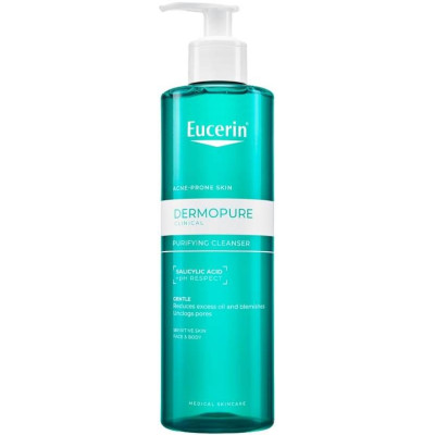 EUCERIN DERMOPURE CLINICAL Purifying Cleanser нежен измивен гел за лице и тяло за мазна кожа склонна към акне 200 мл