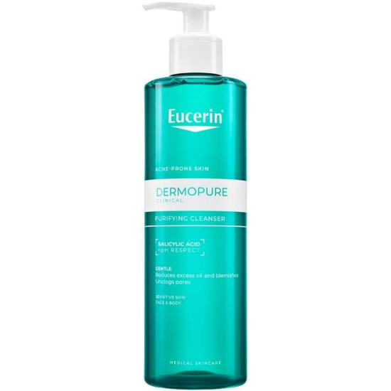 EUCERIN DERMOPURE CLINICAL Purifying Cleanser нежен измивен гел за лице и тяло за мазна кожа склонна към акне 200 мл