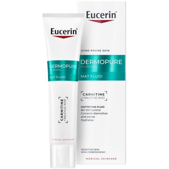 EUCERIN DERMOPURE CLINICAL Mat Fluid матиращ флуид за лице за мазна и акнеична кожа 40 мл