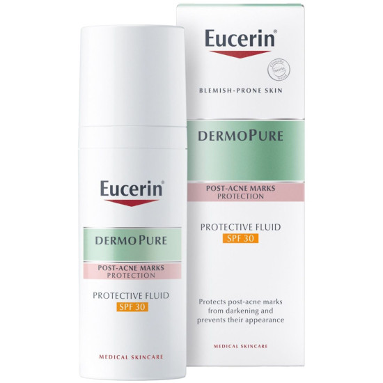 EUCERIN DERMOPURE SPF30 Protective Fluid флуид за лице за мазна и акнеична кожа със слънцезащитен фактор SPF30 50 мл