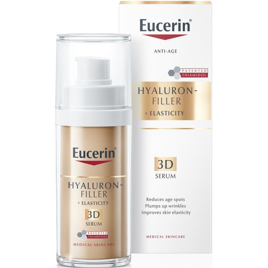 EUCERIN HYALURON-FILLER + ELASTICITY 3D Serum серум за лице с троен ефект против бръчки за всеки тип кожа 30 мл
