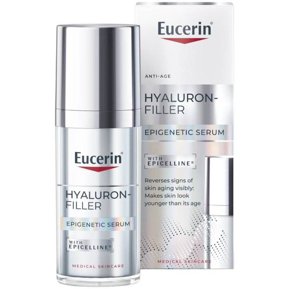 ЕУСЕРИН HYALURON-FILLER EPIGENETIC SERUM серум за лице срещу стареене на кожата с EPICELLINE 30 мл - Грижа за лицето
