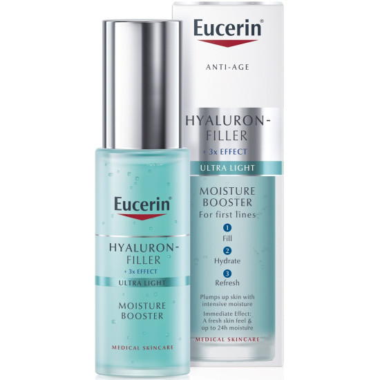EUCERIN HYALURON-FILLER + 3x EFFECT Moisture Booster ултралек хидратиращ анти-ейдж гел за лице за всеки тип кожа 30 мл