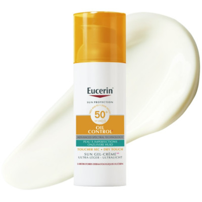 EUCERIN SUN OIL CONTROL SPF50+ Gel-cream слънцезащитен гел-крем за лице за мазна и акнеична кожа 50 мл