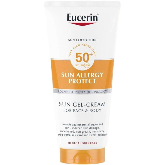 EUCERIN SUN ALLERGY PROTECT SPF50+ слънцезащитен гел-крем за лице и тяло против слънчеви алергии за чувствителна кожа 200 мл