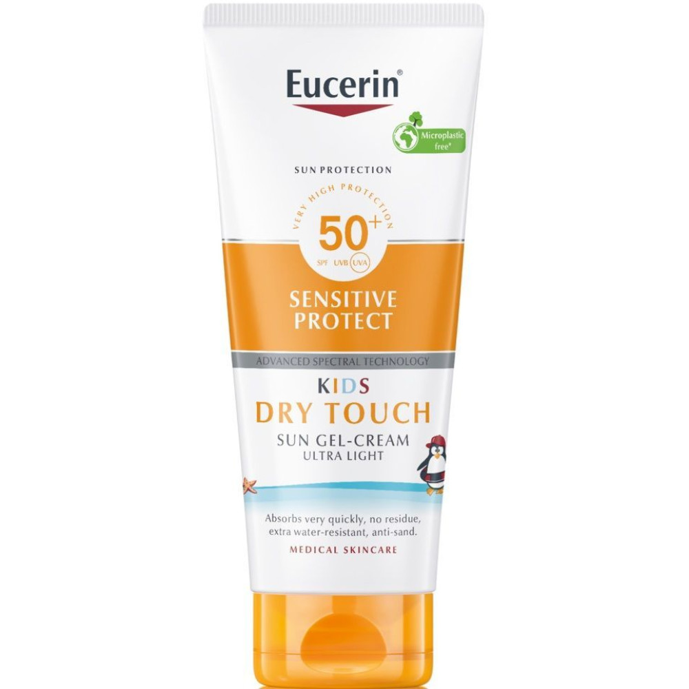 ЕУСЕРИН SUN SENSITIVE PROTECT KIDS DRY TOUCH SPF50+ слънцезащитен гел-крем за деца 200 мл - Слънцезащита за бебета и деца