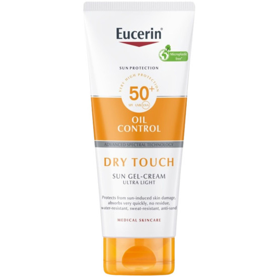 EUCERIN SUN OIL CONTROL DRY TOUCH SPF50+ Gel-cream слънцезащитен гел-крем за тяло за всеки тип чувствителна и мазна кожа 200 мл