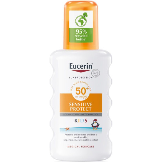 EUCERIN SUN SENSITIVE PROTECT KIDS SPF50+ Spray слънцезащитен спрей за деца за лице и тяло за чувствителна кожа 200 мл