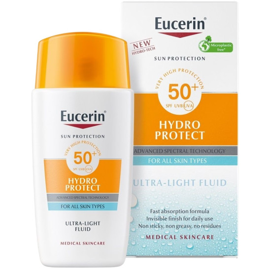 EUCERIN SUN HYDRO PROTECT SPF50+ Fluid слънцезащитен ултралек флуид за лице за всеки тип кожа 50 мл