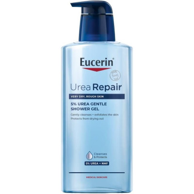 EUCERIN UREAREPAIR 5% нежен измивен душ-гел за тяло с 5% урея за суха чувствителна кожа 400 мл