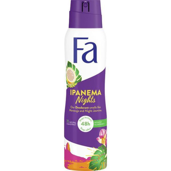 ФА IPANEMA NIGHTS 48H део спрей против изпотяване с аромат на маракуя и нощен жасмин 150 мл