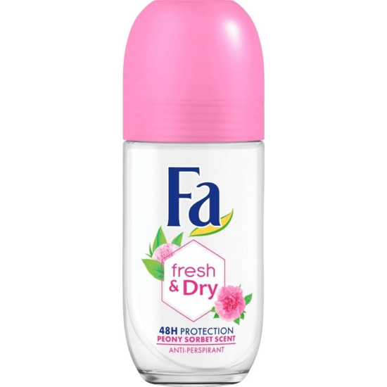 FA FRESH+DRY PEONY SORBET 48H део рол-он против изпотяване за жени с аромат на божур 50 мл