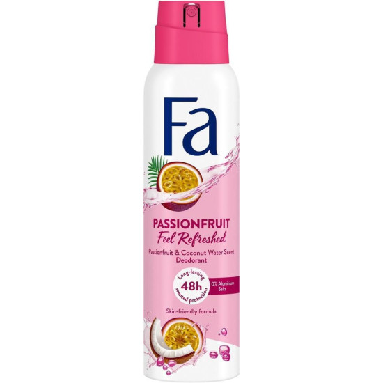 FA PASSIONFRUIT 48H део спрей против изпотяване с аромат на маракуя и кокосова вода за жени 150 мл