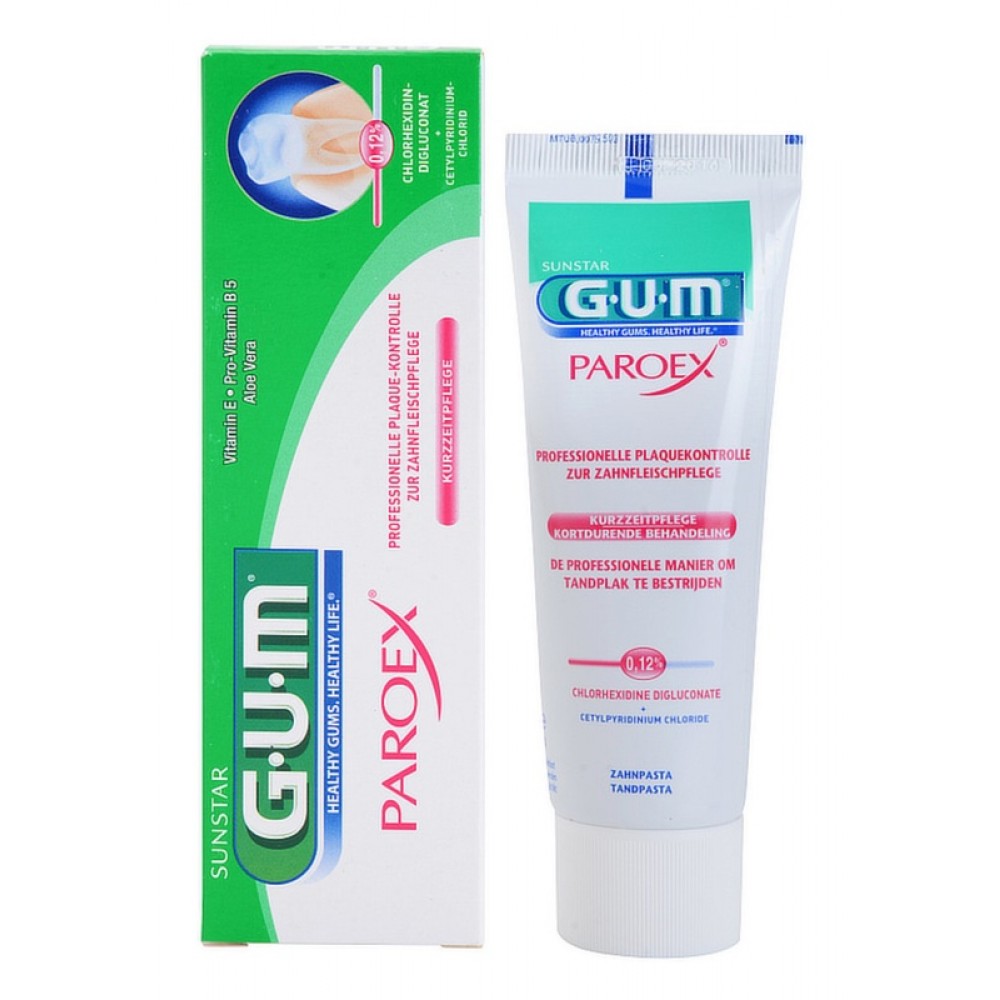 GUM Paroex 0.12% паста за зъби, за професионален контрол на зъбната плака и оптимално здраве на венците 75мл. -
