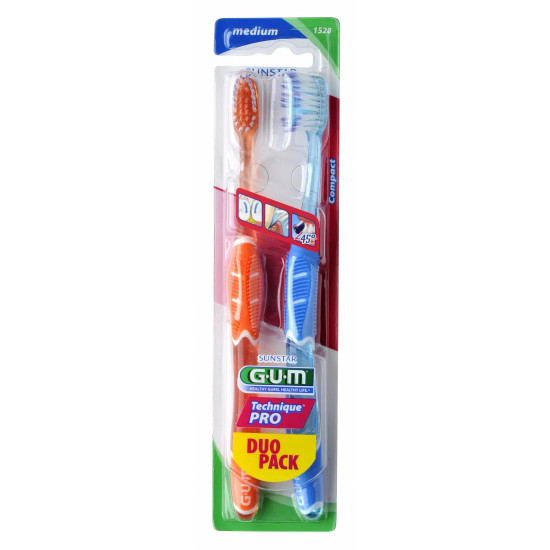 ГЪМ TECNIQUE PRO DUO PACK MEDIUM четка за зъби х 2 бр 1528
