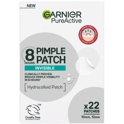 GARNIER PURE ACTIVE PIMPLE PATCH Invisible 8 Hours невидими лепенки против пъпки с резултат за 8 часа х 22 бр