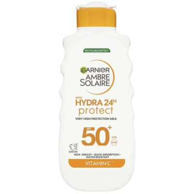 GARNIER AMBRE SOLAIRE HYDRA PROTECT 24H SPF50 хидратиращо слънцезащитно мляко за тяло 175 мл