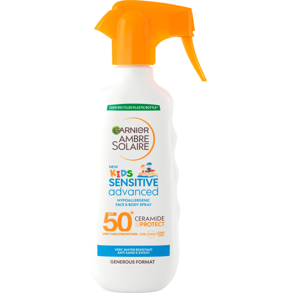 GARNIER AMBRE SOLAIRE KIDS SENSITIVE ADVANCED SPF50+ слънцезащитен спрей за деца 270 мл