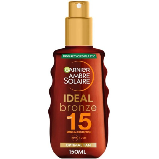 GARNIER AMBRE SOLAIRE IDEAL BRONZE SPF15 слънцезащитно бронзиращо спрей олио 150 мл