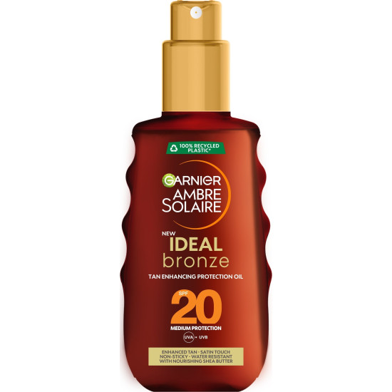 ГАРНИЕ AMBRE SOLAIRE IDEAL BRONZE слънцезащитно спрей олио SPF 20 150 мл