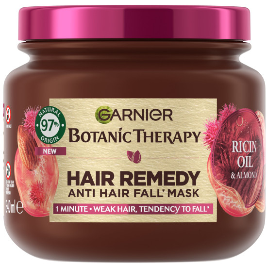 GARNIER BOTANIC THERAPY HAIR REMEDY RICIN OIL & ALMOND маска за слаба коса със склонност към косопад 340 мл