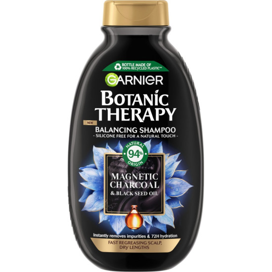 GARNIER BOTANIC THERAPY MAGNETIC CHARCOAL хидратиращ шампоан за коса с омазняващ се скалп и сухи краища 400 мл