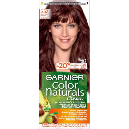 ГАРНИЕ COLOR NATURALS боя за коса 5.52 /перлено светло кестеняв махагон/