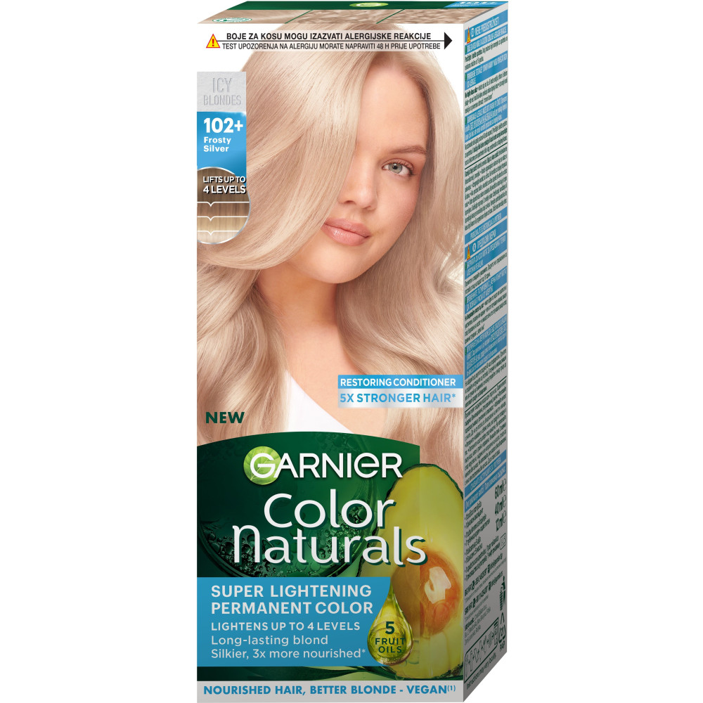 GARNIER COLOR NATURALS боя за коса 102+ /заскрежено сребристо рус/ - Грижа за косата