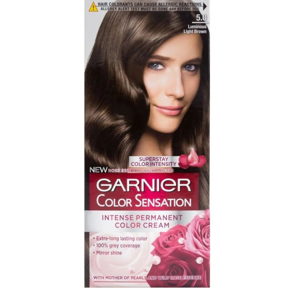 ГАРНИЕ Color Sensation Трайна боя за коса, 5.0 Luminous Light Brown - Грижа за косата