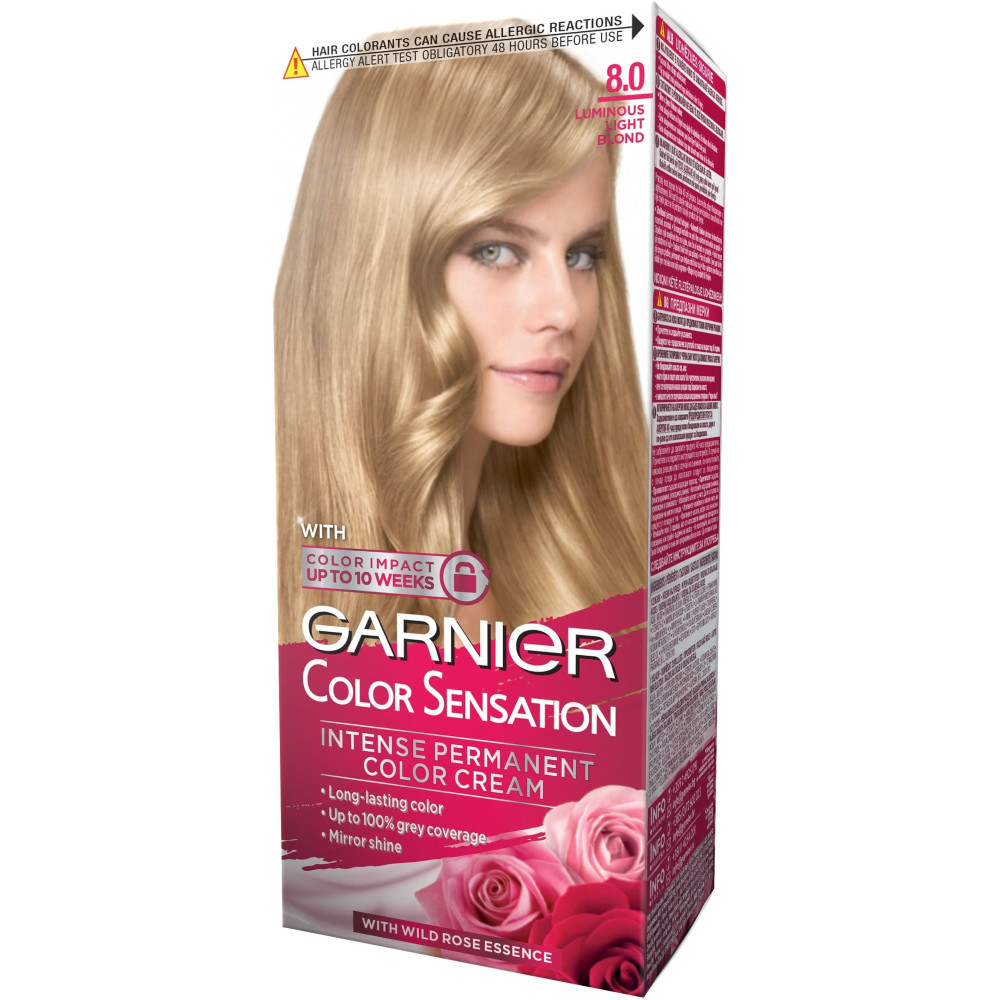 ГАРНИЕ Color Sensation Трайна боя за коса, 8.0 Luminous Light Blond - Грижа за косата ГАРНИЕ Color Sensation Трайна боя за коса, 8.0 Luminous Light Blond - Грижа за косата