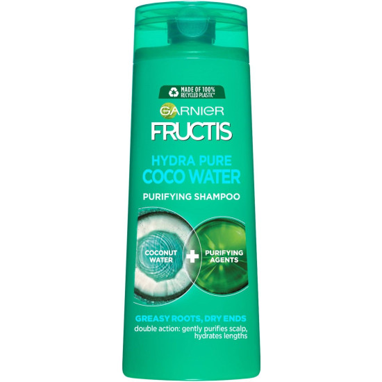 GARNIER FRUCTIS PURE CLEAN COCO WATER хидратиращ шампоан за коса за коса с мазни корени и сухи краища 400 мл
