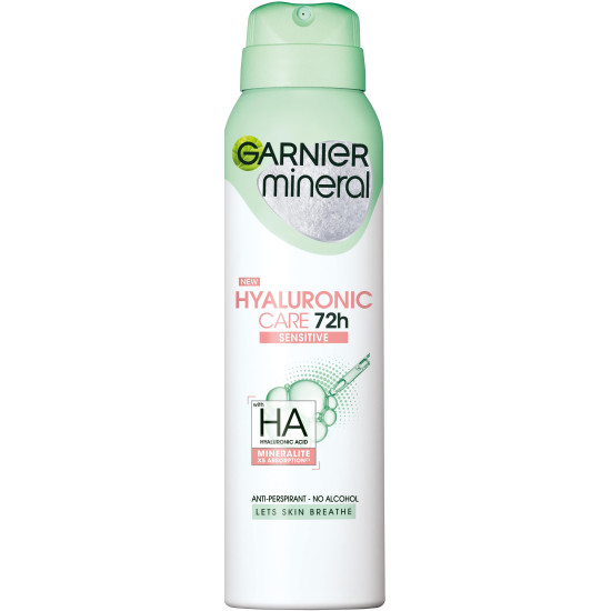 GARNIER MINERAL HYALURONIC CARE 72H SENSITIVE део спрей против изпотяване за жени за чувствителна кожа 150 мл