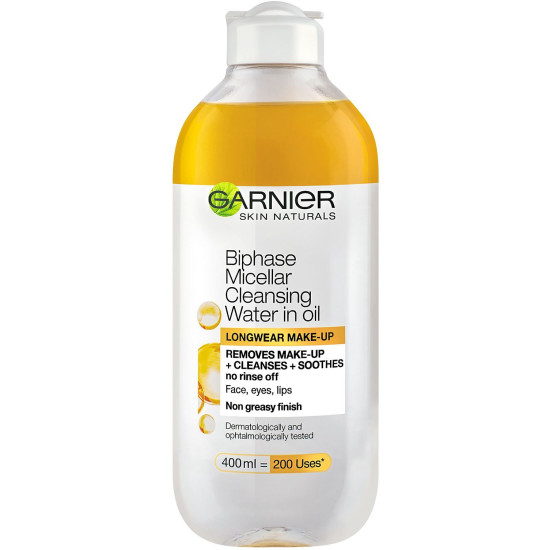 GARNIER SKIN NATURALS Micellar Cleansing Water in Oil двуфазна мицеларна вода за почистване на лице за всеки тип кожа 400 мл