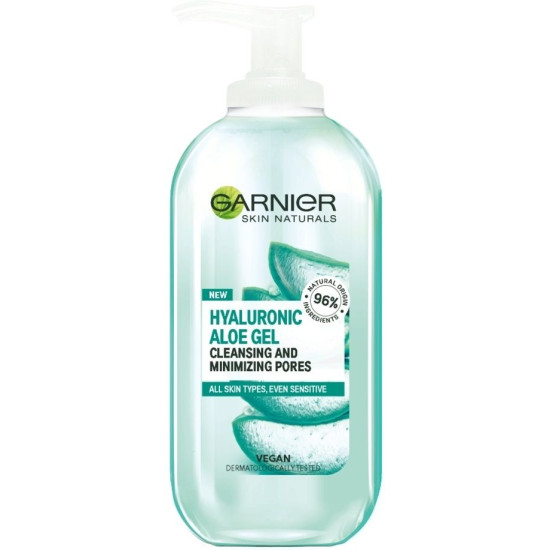 GARNIER SKIN NATURALS HYALURONIC ALOE GEL почистващ гел за лице с екстракт от алое вера за всеки тип кожа 200 мл