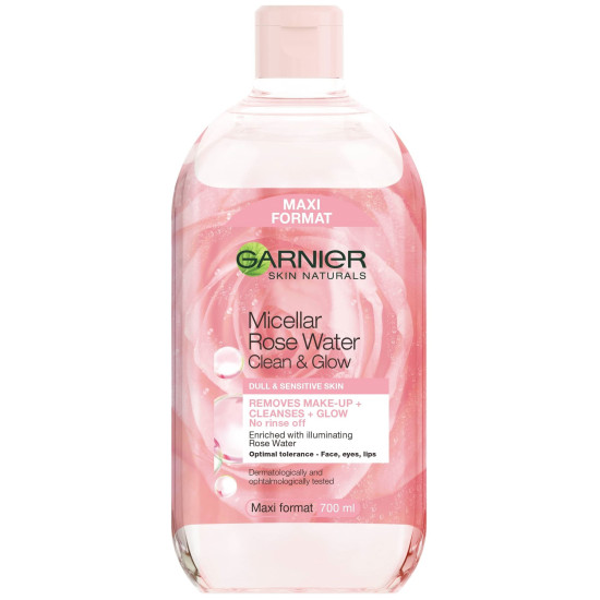 GARNIER SKIN NATURALS Micellar Cleansing Rose Water мицеларна вода за лице с розова вода за уморена чувствителна кожа 700 мл