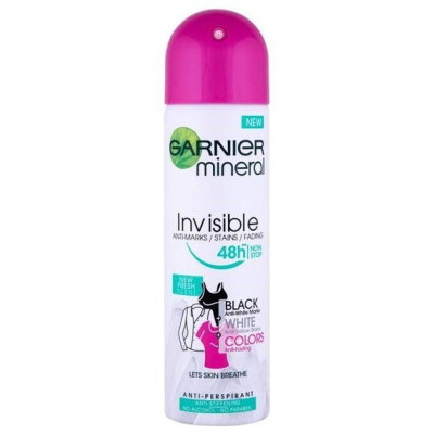 GARNIER MINERAL INVISIBLE PROTECTION BLACK & WHITE COLORS 48H FRESH ALOE део спрей против изпотяване за жени 150 мл