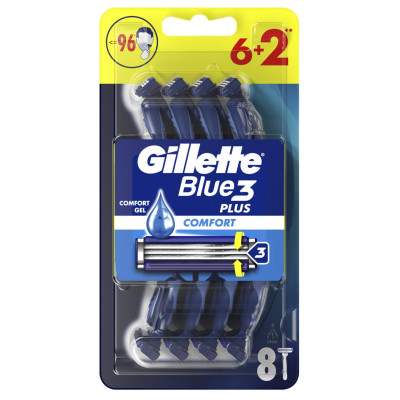ЖИЛЕТ BLUE 3 PLUS COMFORT самобръсначка за мъже х 6+2 /8/ бр