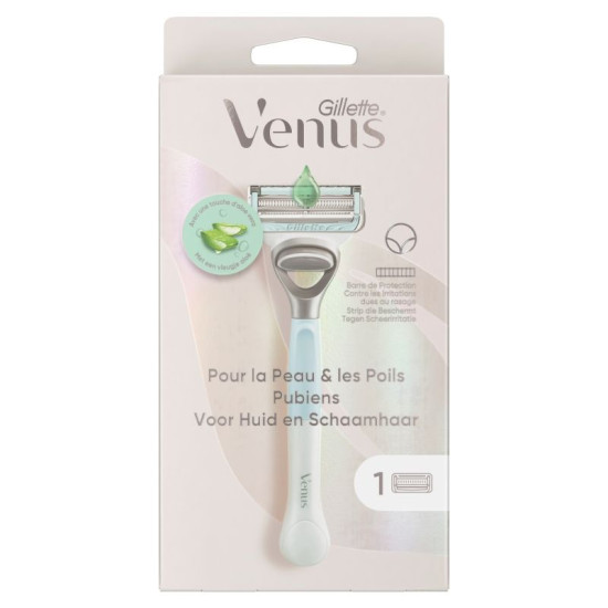 GILLETTE VENUS FOR PUBIC HAIR & SKIN ALOE дамска самобръсначка + 1 ножче